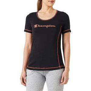 Champion Athletic C-Sport Quick Dry Mesh Logo S/S T-shirt, zwart, L dames