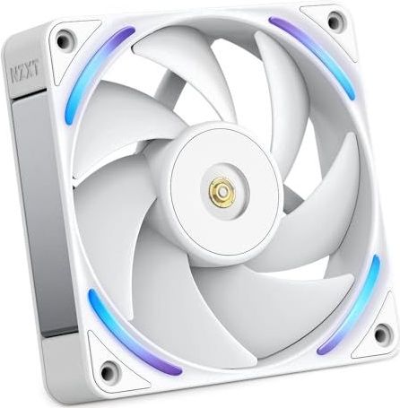 NZXT F120X Prestatiefan - 120mm PWM RGB PC - Max luchtstroom & statische druk - Laag geluidsniveau - LCP frame & bladen - Magnetisch vloeistofdynamisch lager - 30mm dik - Wit