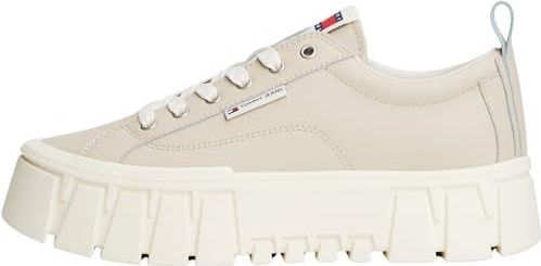 Tommy Jeans TJW Vulc Flatform leer EN0EN03008 Low Top, Beige (Golfzand), 3.5 UK, Beige Golfzand, 36 EU
