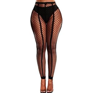 Buitifo Sexy Panty voor Dames Visnet Leggings Strepen Panty Lingerie Broek(Zwart T1,Eén grootte)