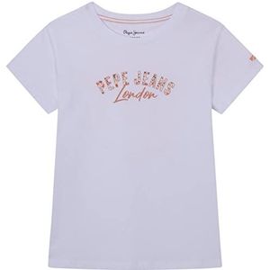 Pepe Jeans Gervera T-shirt voor meisjes, Wit, 18 Jaar