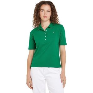 Tommy Hilfiger Poloshirts met korte mouwen voor dames, Groen (Olympic Green), XL