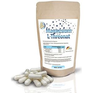 Magnesium L-threonaat 120 capsules met magnesiumcitraat, sterk geconcentreerd, natuurlijk veganistisch