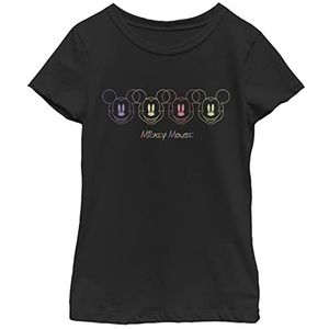 Disney T-shirt voor meisjes Neon Gezichten (1 stuks), zwart, S