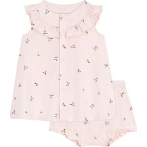 PETIT BATEAU - Babyjurk - Rood - Met Bloomer - Fruitprint - 100% Katoen