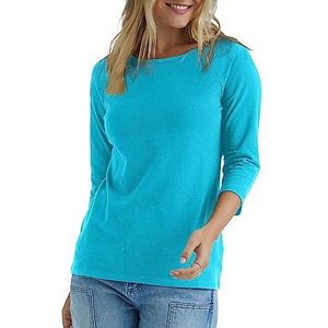 Hanes Dames T-shirt met ronde hals en raglanmouwen van rekbaar katoen, S