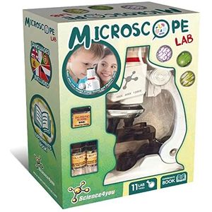Science4you Microscoop Lab: Microscoop voor kinderen + Handleiding met experimenten + 11 Lab tools, Science Kit en cadeau voor kinderen van 6 7 8 9 10 11 12+ jaar