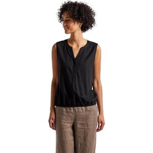 Street One Dames Blousetop in effen kleur in Zwart, in size: 34