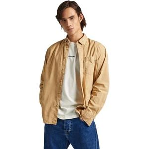 Pepe Jeans Prince overhemd voor heren, Bruin (Khaki Beige), L