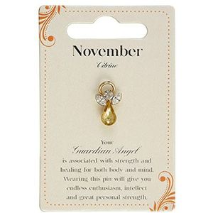 Guardian Angel Geboortesteen november | Cadeauidee | Pind Badge | Broche Pin, Zilver, Eenheidsmaat