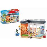 PLAYMOBIL City Life 71328 Uitbreiding sportschool, met basketbalhoepel, slalompalen, voetbaldoel, tennisaccessoires en meer, speelgoed voor kinderen vanaf 4 jaar