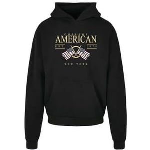 AMERICAN COLLEGE USA American College Sweatshirt met capuchon voor heren, Zwart, XL