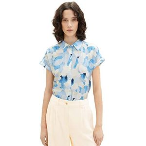 TOM TAILOR Dames 1036691 blouse, 32135-Blue Shapes Design, 42, 32135 - Blue Shapes Design, 42