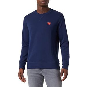 Wrangler Heren Sign Off Crew Sweatshirt, Navy, Medium