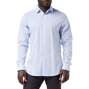 Seidensticker Business overhemd voor heren, strijkvrij, getailleerd overhemd met Shaped Fit, extra lange mouwen, kent-kraag, 100% katoen, blauw (lichtblauw), 46