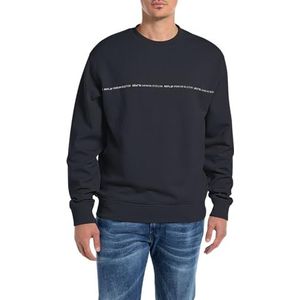 Replay Heren sweatshirt regular fit met ronde hals, 067 Night Blue, XS