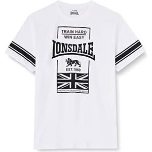 Lonsdale Charmouth T-shirt voor heren, wit/zwart, 3XL