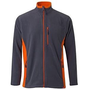 VELILLA 201504; tweekleurige fleecejas; kleur grijs en oranje; maat 3XL