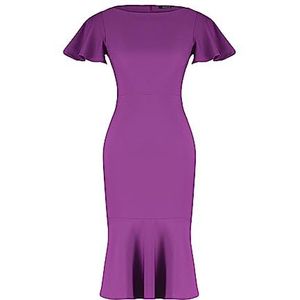 Trendyol FeMan Basics Bodycon Regular fit geweven jurk, pruim, 38, Pruim, 36