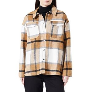 ONLY OnLKENYA Life Utility Jacket CC OTW, Cloud Dancer/Checks: chipmunk/zwart, L
