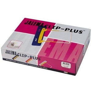 JalemaClip-Plus, Jalema 5712525, archiefbinder voor het bundelen van documenten met ophanglijst voor ringband, verpakking van 100, geel/wit
