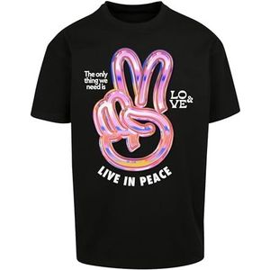 Mister Tee Live in Peace Oversize T-shirt voor heren, zwart, XS