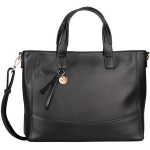 Gabor bags Francis Shopper voor dames, schoudertas, ritssluiting, groot, zwart, zwart, Large, mode