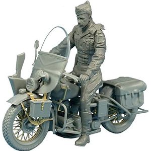 Miniart - Amerikaanse Militaire Politieagent met Motorfiets - Model Kit - Plastic