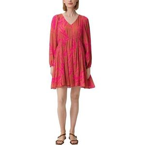 COMMA Jurk  bruin / pink