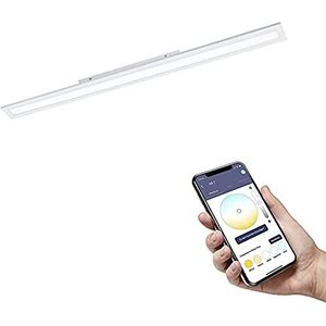 EGLO connect.z Smart Home LED paneel Salobrena-Z, L x B 120 x 10 cm, ZigBee, app en spraakbesturing, lichtkleur instelbaar, dimbaar, plafondlamp wit aluminium