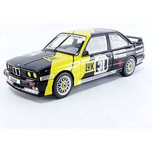 Solido 421189300 BMW E30 M3#31, DTM 1988, bestuurder: K. Thiim, modelauto, schaal 1:18, zwart/geel