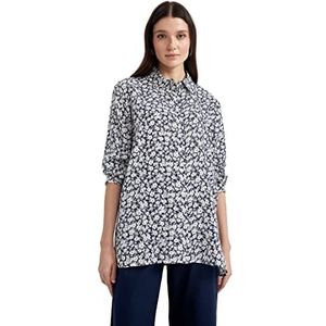 DeFacto Tunic T-shirt voor dames, Donkerblauw, S