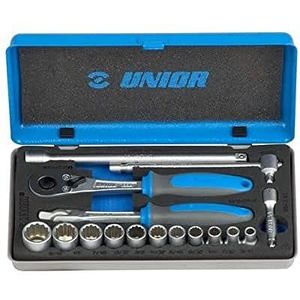 Unior 188BI12P16INCH steeksleutelassortiment 1/4 metalen cassette, 3/16 inch 9/16 inch