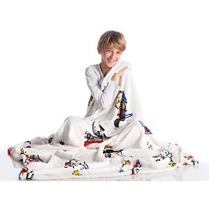 Kanguru Snoopy Deken van zacht fleece, zachte en warme microvezel, voor Kerstmis of voor een comfortabele ontspanningsbank, tv-plaid-pinda's, 100% polyester, wit, eenheidsmaat