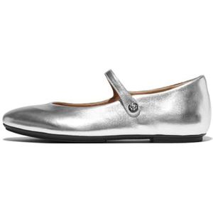 Fitflop Dames DELICATO Crystal-Cluster zacht M/leer Mary Janes plat, zilver, 3 UK, Zilver, 3 UK Narrow