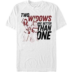 Marvel Unisex Black Widow-Two Widows Organic Short Sleeve T-Shirt, White, L, wit, L