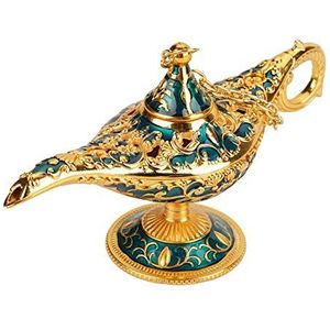 Aladdin Lamp, Lamp Aladdin Decoratie Metalen Gesneden Holle Legende Lamp Hollow Aladdin Magic Lamp Genie licht, Magische Lamp (Phnom Penh Blue)