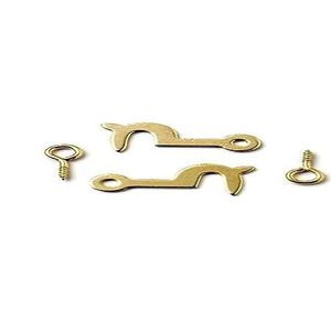 Bulk Hardware BH02305 zijhaken en ogen 32 mm, galvanisch messing (verpakking bevat elk 2), wit, stuk