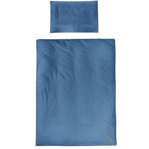 roba Kinderbeddengoed Seashells Indigo 100 x 135 cm, beddengoedset, 2-delig, biologisch katoen, GOTS en Oeko-Tex 100 gecertificeerd, blauw