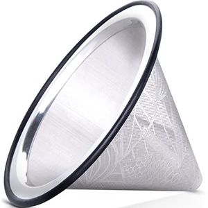 Apace Living Koffie Druppelaar – Brede Metalen Basis Herbruikbaar Roestvrijstalen Koffiefilter – Perfect voor Chemex Bodum & Andere Koffiezetters – Papierloos Filter voor Duurzaam Koffiezetten