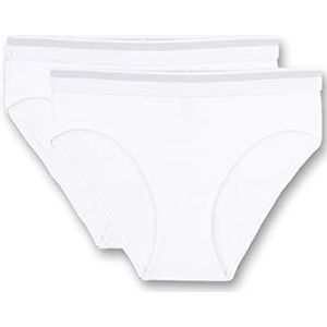 Sanetta Meisjes Rioslip in dubbele verpakking, witte slip, wit, 140 cm
