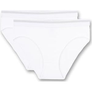 Sanetta Rioslip voor meisjes (dubbelpak) wit | Hoogwaardige en duurzame katoenen onderbroek voor meisjes Inhoud: set van 2 ondergoed voor meisjes, wit, 164 cm