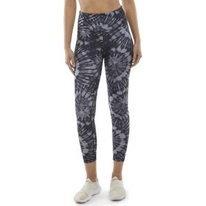 Danskin Women's Swirl Performance 7/8 Leggings, Black Salt Tie Dye, Large