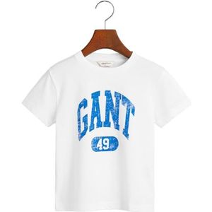 GANT Uniseks T-shirt voor kinderen, wit, 122-128