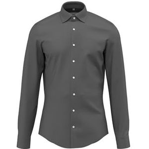 Seidensticker Shirt met lange mouwen met slim fit T-shirt, grijs, 38 voor heren, Metálico, 36 NL