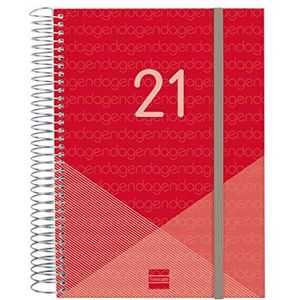 Finocam - Kalender 2021 1 dag pagina spiraal Year rood Catalaans