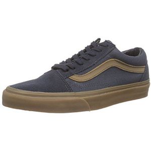 Vans Oude Skool Heren Lage sneakers, Blauwe Gum Zijstreep Ebbenhout, 40 EU