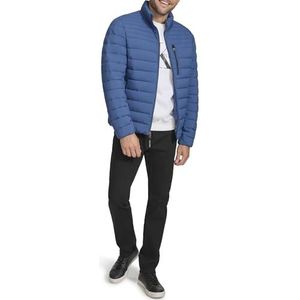 Calvin Klein Lichtgewicht puffer waterbestendige jas voor heren, Packable Denim Blauw, S