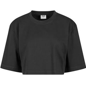 Urban Classics Dames T-Shirt Ladies Heavy Organic Oversized Cropped Tee Black S, zwart, S