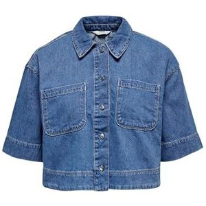 ONLY Cropped Fit jeanshemd, Middelblauwe denim, L